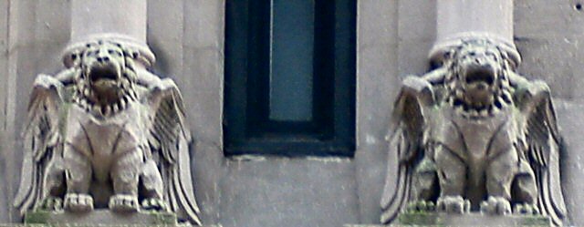 A pair of gargoyles