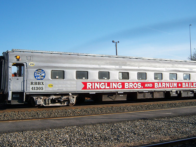 Ringling Bros red train coach