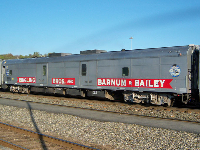 Ringling Bros red train coach
