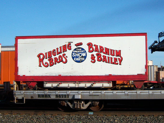 Ringling Bros red train coach
