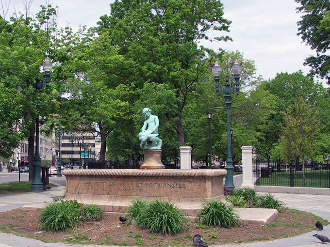 Burnside Fountain on the Common in Worcester MA