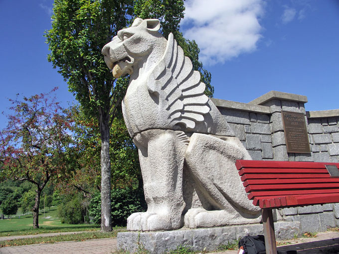 A Griffon at the entrance to East Park in Worcester