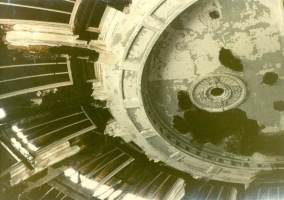 A piece of the ceiling before restoration